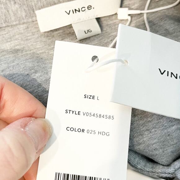 Vince Cropped Long Sleeve Boxy Fit Jacket Shacket Gray Large - Picture 5 of 5